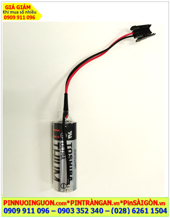 Toshiba ER6V (Zắc đen Mitsu); Pin nuôi nguồn PLC Toshiba ER6V lithium 3.6v AA 2000mAh /Xuất xứ Nhật